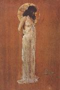 Arthur streeton Standing female figure oil on canvas
